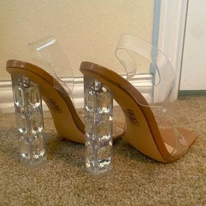 Miss Lola clear crystal heels